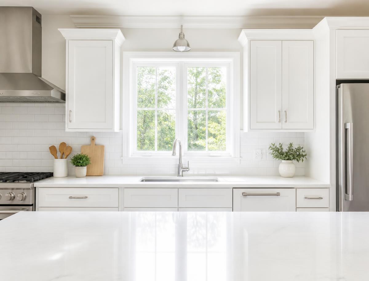 Sample photo of a spotless, tidy kitchen after cleaning